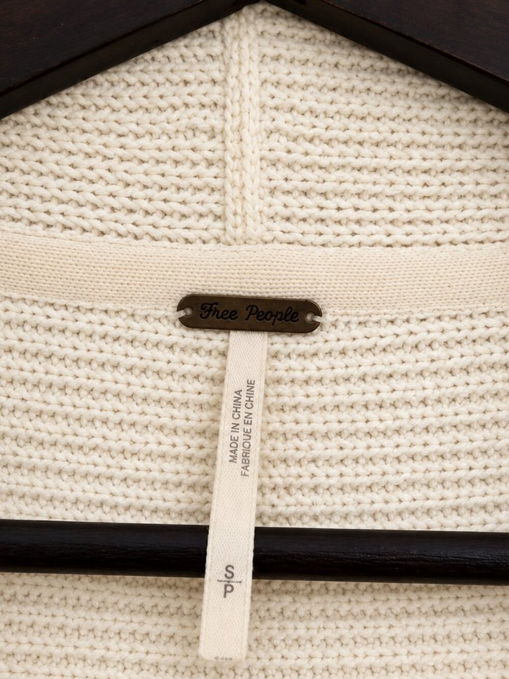 Free People Cream Long Open Front Ribbed Cardigan Sweater Women's S - Picture 2 of 4